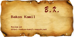 Bakos Kamil névjegykártya